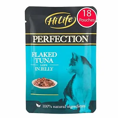 £16.36 • Buy Hilife Perfection - Wet Cat Food - Flaked Tuna Loin In Jelly, 18 Pouches X 70g