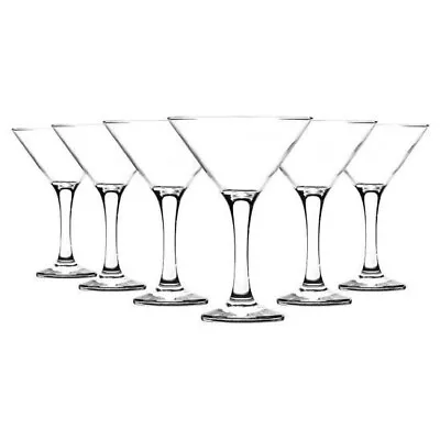 6pcs Martini Glasses 190ml Party Cocktail Drinking Glass Set Bistro Misket Clear • £13.99