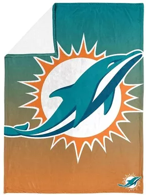 Miami Dolphins NFL 50  X 60  Gradient Raschel Throw Blanket - AB0CJL8J3B78 • $69.95