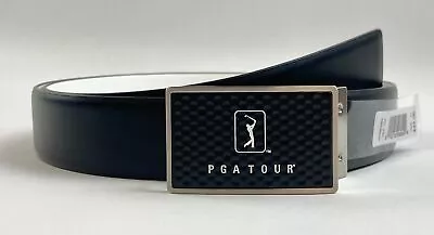 PGA Tour Belt Reversible Logo Faux Leather Men's White/ Black Pick Your Size • $19.50