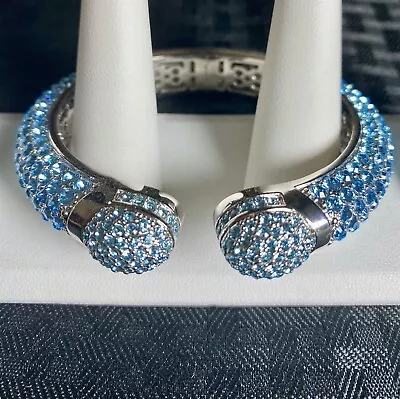 Joan Boyce Bracelet “Kissable” Pave Blue Cuff M/L • $35