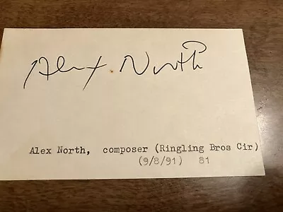 Alex North Autograph Music Composer For Movies 15x AA Nominee • $1