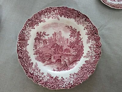 Derbyshire Romantic England J&G Meakin Haddon Hall Red Dinner Plate 10  • $10