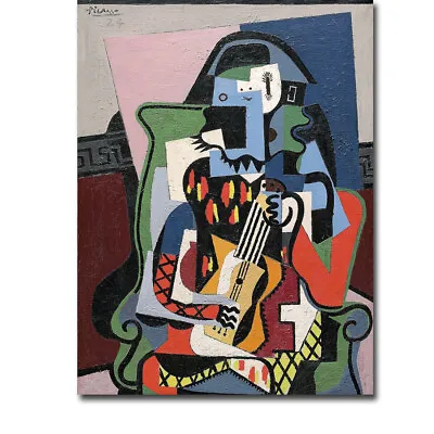 Harlequin Musician By Picasso Gallery-Wrapped Canvas Giclee Art (32 In X 24 In) • $139.99