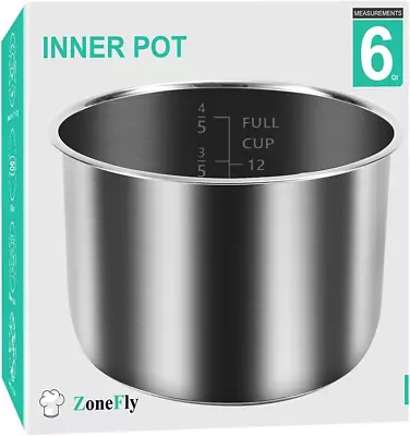 Original 6Qt Power Cooker XL Replacement Inner Pot Stainless Steel Compatible 6 • $51.05