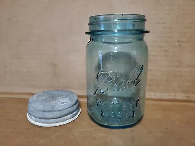 Ball Perfect Mason Pint Fruit Jar ERROR NO CROSS BAR IN A • $125