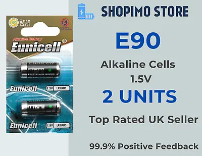 2 X E90 N Alkaline 1.5V Clock Alarm Fob Calculator Batteries LR1 Cells Eunicell • £2.99