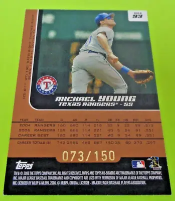 2006 Topps Co-Signers Changing Faces Bronze #73/150 Michael Young Mark Texiera • $9.49