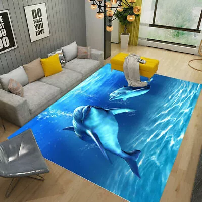 Deep Sea Dolphin Home Area Rug Carpet Small/Large Ocean Bath Floor Mat Doormat 2 • £53.98