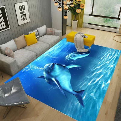 New Deep Sea Dolphin Home Area Rug Carpet Ocean Bath Floor Mat Doormat All Size • £15.59