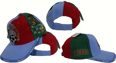 Blue Red Green Mexico Mexican Soccer Style Cap Hat 3D Embroidered • $9.88