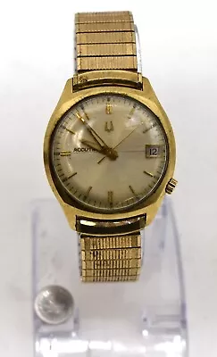 Vintage Bulova Accutron 14K GOLD FILLED Mens Watch W/ Original Union Carbide Bat • $149.36