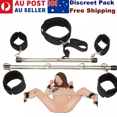 BDSM Spreader Bar Ankle Handcuffs Leg Open Spreader Fetish Restraint Bondage Kit • $33.99
