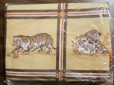 Vtg NIP Big Cats Lions Tigers Cubs Jungle Portraits Patchwork Blanket 80x90  • $19.99