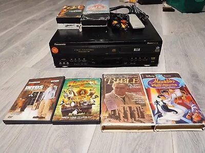 Panasonic PV-D4742 DVD VCR Combo VHS Player Recorder + Remote + DVD + VHS+Cable • $75