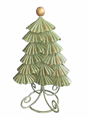 Vintage Whimsical Metal Christmas Tree. 9.5” Tall • $14.87