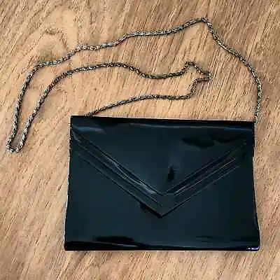 VTG Marshall Fields Patent Leather Envelope Purse Chain Strap • $20