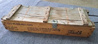 U S Military Howitzer 105mm Cartridge Ammo Box M2A1 M2A2 M103 M137 June 1974 • $39