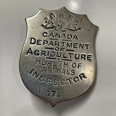Vintage RARE Inspector Canada Department Of Agriculture Badge Health Of Animals • $140.81
