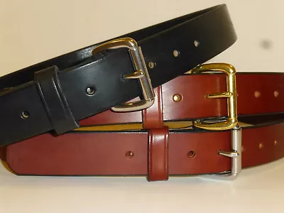 AMISH STYLE ENGLISH BRIDLE LEATHER GUN BELT! 1-1/4  USA!! MADE IN OHIO! 12/13oz • $29.50