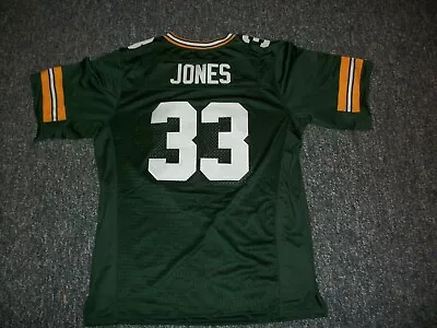 AARON JONES Unsigned Custom Sewn New Football Green Bay Jersey S-3XL White/Green • $8.84