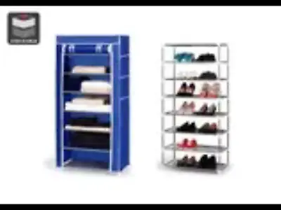 $19 • Buy Ovela Stackable Shoe Rack &  Storage Wardrobe - BLUE Cover - New
