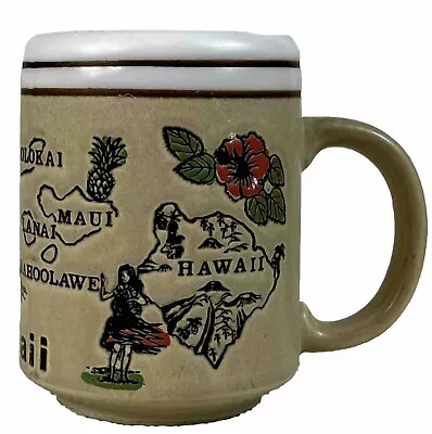 Vintage Aloha Hawaii Islands Stoneware Coffee Cup Mug Souvenir • $11.48