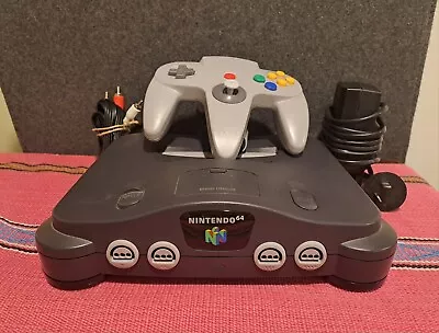 Nintendo 64 (N64) Console - Grey (Tested And Working) 1x Controller + Cords • $169