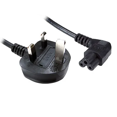 £6.85 • Buy 1.8m Power Cord UK Plug To Right Angle C5 Clover Leaf Lead Cable [008115]