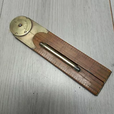 Rabone No.1190 24  Four Fold Boxwood Rule With Level & Protractor Hinge. • $49.42