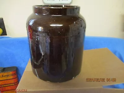 Macomb Pottery Company Ill.stoneware Snuff Jar No Lid Albany Slip Brown • $69.99