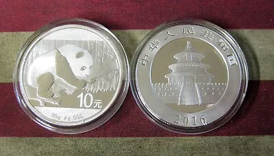 2016 China Panda 10 Yuan Silver Coin - 30g .999 Fine Silver Original Cap Nice! • $26