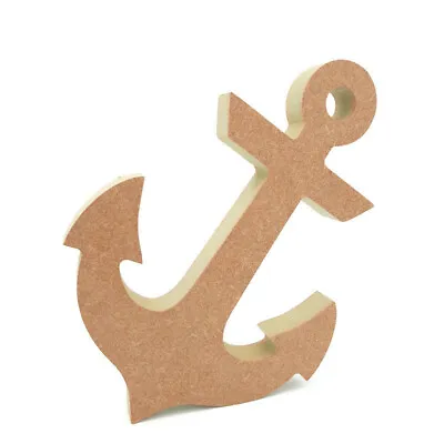 Freestanding Anchor Shape MDF Wooden Craft Blanks Diy 18mm Large Decoration Art • £3.40