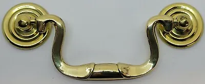 2.5 3 3.5  Centers Queen Anne Style Swan Neck Bail Pull Handle Solid Brass New • $6