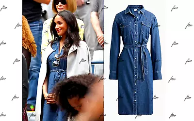 J Crew Meghan Markle Denim Shirtdress Tie Belt Dress Juliette Lady Day M0535 S 4 • $229.99