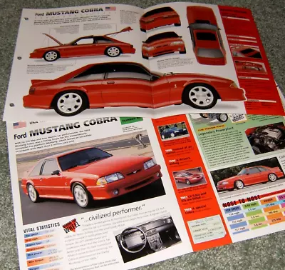 Rare-1993 Mustang Svt Cobra Spec Info Poster Brochure Ad 93 Vibrant Red Ford • $14.99