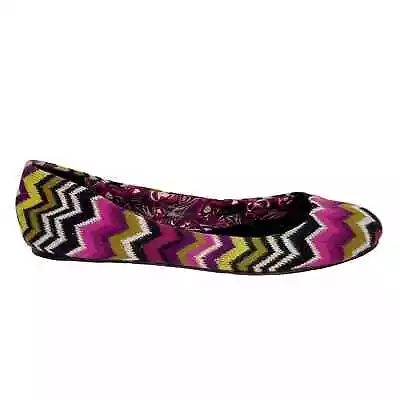 Missoni Target 8 Womens Knit Zig Zag Ballet Flats Multicolor • $18