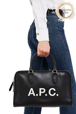 RRP €350 A.P.C. Bauletto Bag PU Leather Printed Logo Detachable Strap Zipped • £32