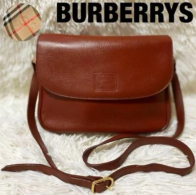 BURBERRYS Nova Check Shoulder Bag Brown Leather Vintage Gold Hardware 9.4x7.9  • $264
