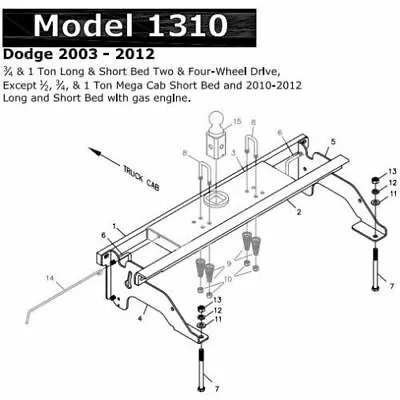 B&W Turnoverball Gooseneck Hitch 2003 - 2012 3/4 & 1 Ton Dodge Trucks (Rail Kit) • $350