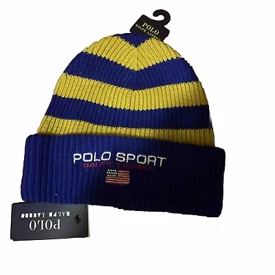 Polo Ralph Lauren Beanie Polo Sport Royal Blue / Yellow • $68