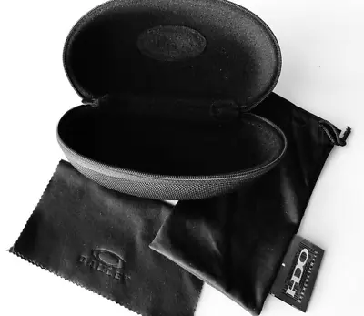 New Oakley Black Sunglasses Genuine Case W/ Cleaning Cloth Dust Bag • $10.99