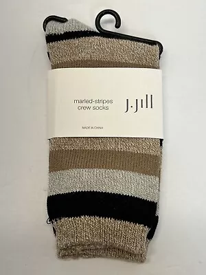 NEW Women’s J. Jill Marble Stripes Crew Socks One Size Fits Shoe Size 5-10.5 • $9