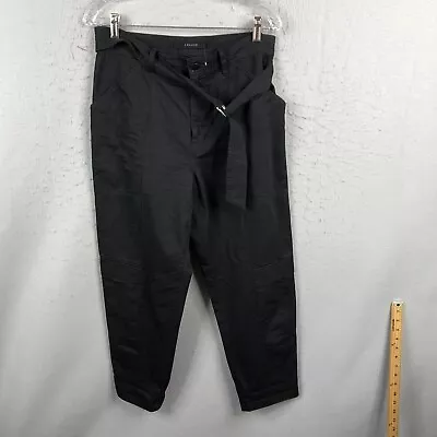 J Brand Pants Womens 30 Black Athena Linen Blend High-Rise Surplus Cargo Belted • $68.97