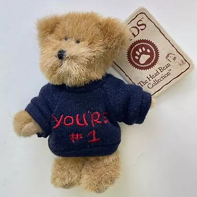 Boyds Bears Mini Message Bear You're #1 Thinking Of Ya Blue Sweater Tags Boyd's  • $11.50