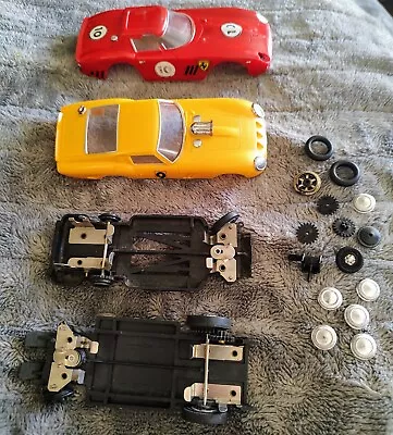 Ideal Motorific 1:43 Scale Red & Yellow Ferrari Slot Car Bodies Chassis & Parts • $19.99