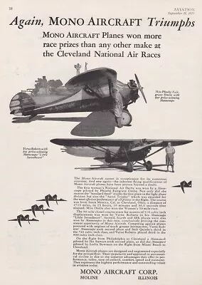 1929 Mono Monocoupe Aircraft Ad 8/14/2022c • $9.49