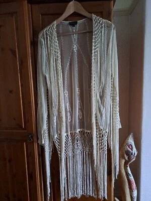 £25 • Buy Vintage Topshop Fringed Kimono