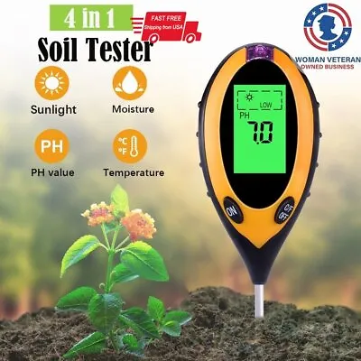 4 In 1 PH Tester Soil Water Moisture Light Test Meter For Garden Plant Seeding • $8.35