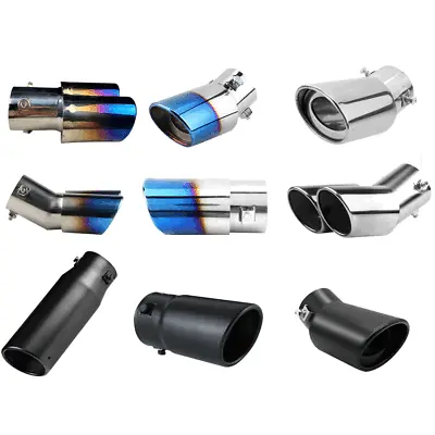 1.4 -2.5  Car Exhaust Tip Muffler Pipe Bent / Straight-Dual /Single Vent Bolt On • $26.99